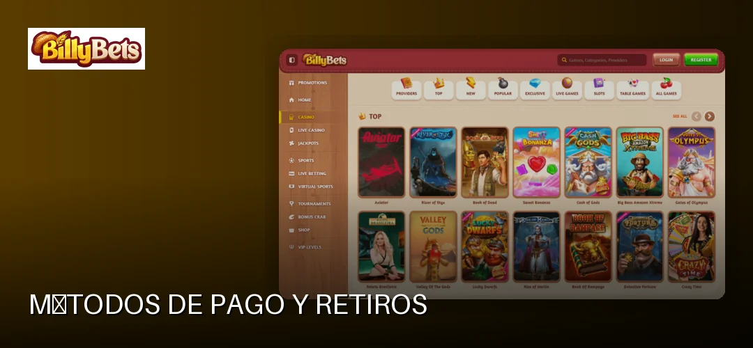 Métodos de pago y retiros